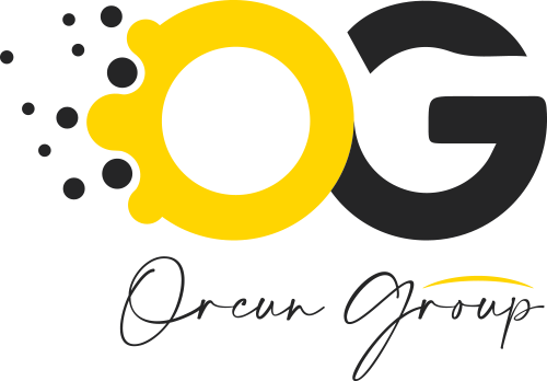 Logo du Orcun Group, présentant une grande lettre 'O' stylisée en forme d'engrenage et le 'G' en doré, symbolisant l'innovation et la qualité dans le secteur de la distribution alimentaire.