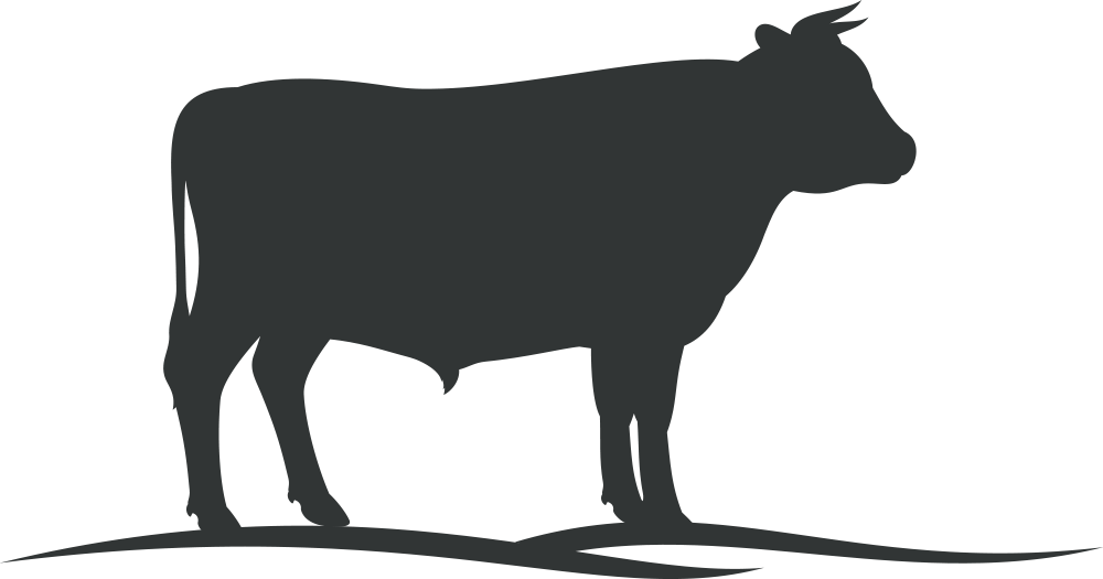 Silhouette de vache représentant la viande de bœuf halal