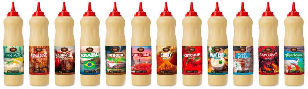 Différentes sauces disponibles chez un distributeur de sauces professionnel