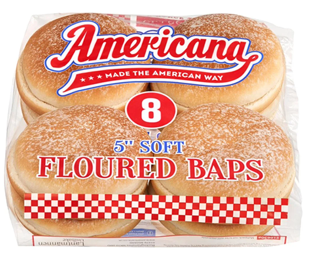 Sachet de 8 pains burger floured baps Americana.